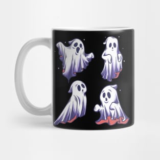 Happy halloween vector lettering and cheerful Mug